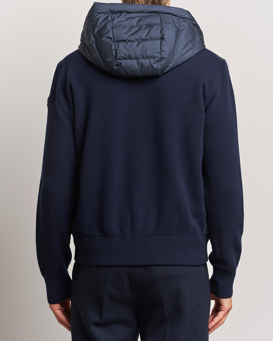 Herre | Jakker | Moncler | Full Zip Padded Hoodie Dark Blue