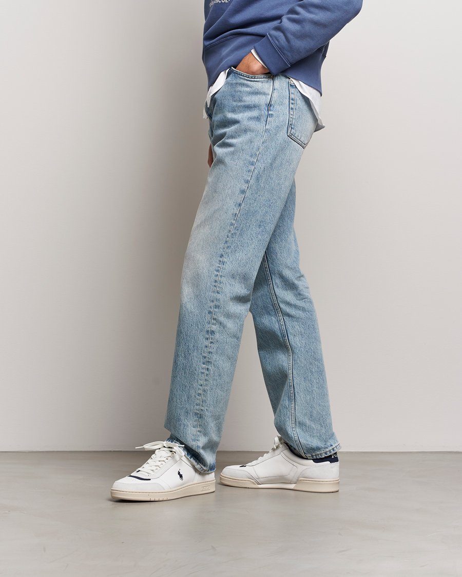Herre | Polo Ralph Lauren Polo Court Sneaker Deckwash White/Navy | Polo Ralph Lauren | Polo Court Sneaker Deckwash White/Navy