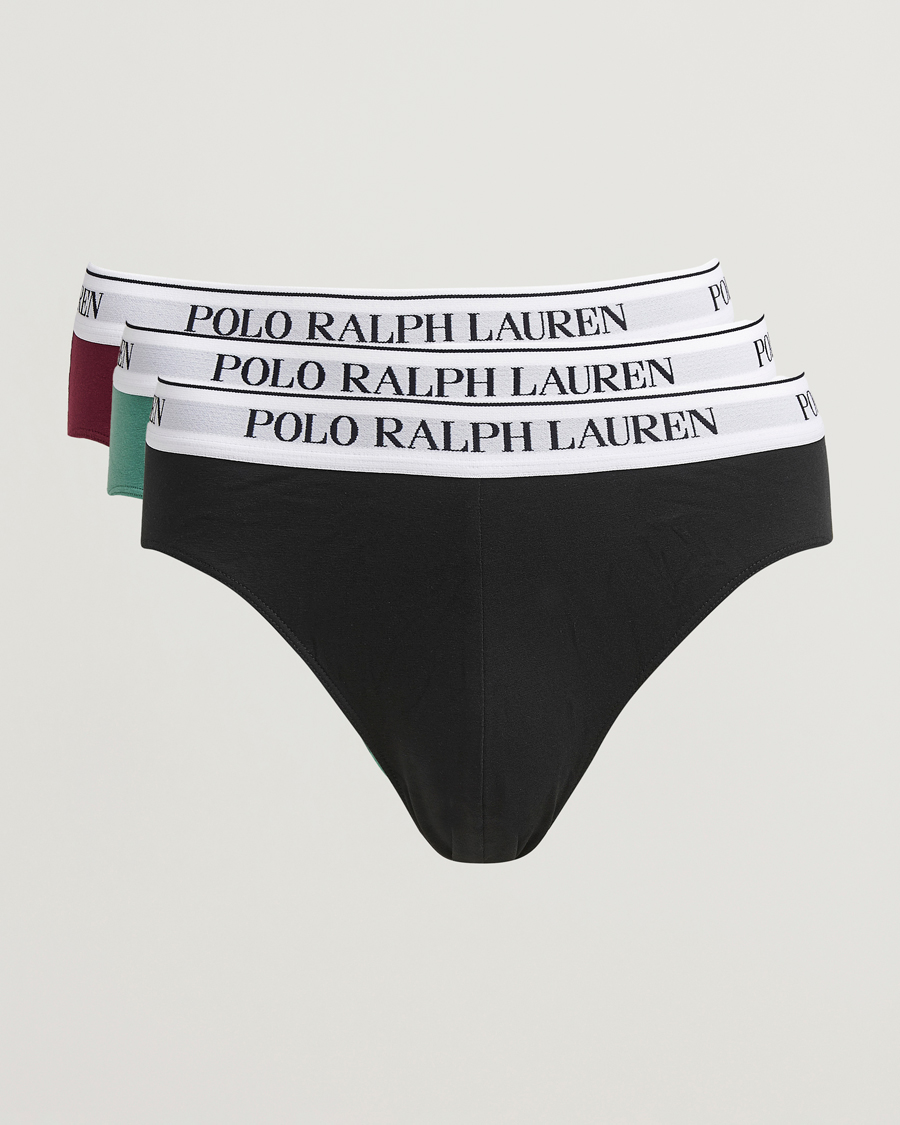 Herre | Undertøy | Polo Ralph Lauren | 3-Pack Brief Damson Red/Black/Fairway Green