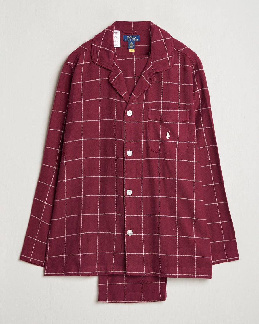 Herre | Polo Ralph Lauren Pyjama Set Damson Red Windowpane | Polo Ralph Lauren | Pyjama Set Damson Red Windowpane