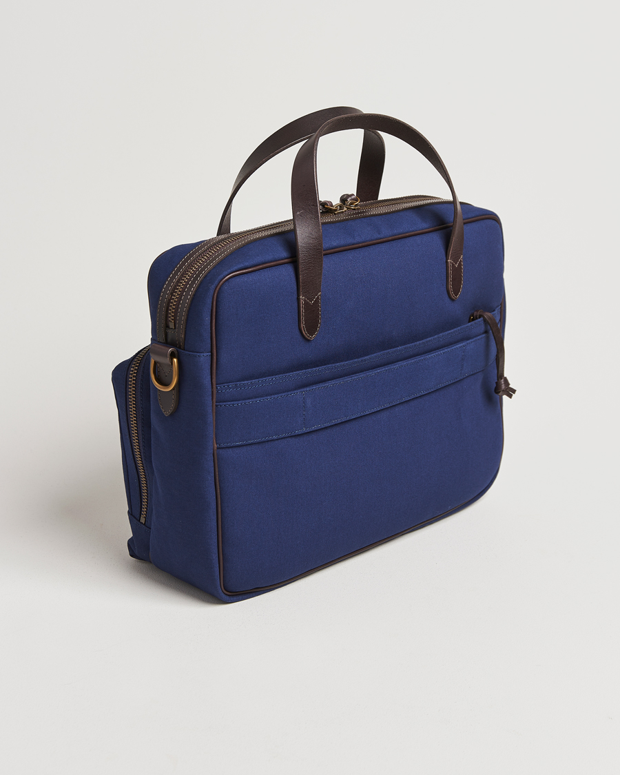 Herre | Polo Ralph Lauren Commuter Canvas Messenger Bag Newport Navy/Dk Brown | Polo Ralph Lauren | Commuter Canvas Messenger Bag Newport Navy/Dk Brown