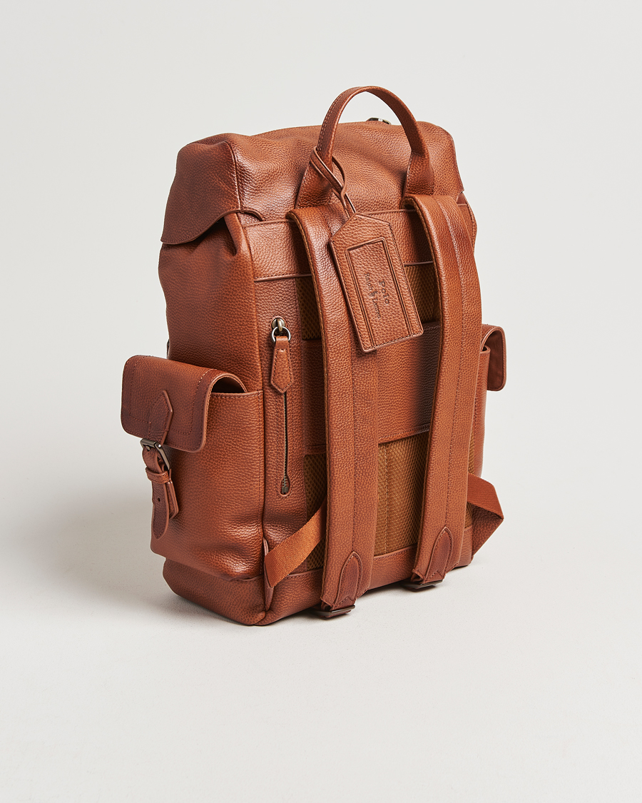Herre | Polo Ralph Lauren Leather Flap Backpack Saddle Brown | Polo Ralph Lauren | Leather Flap Backpack Saddle Brown