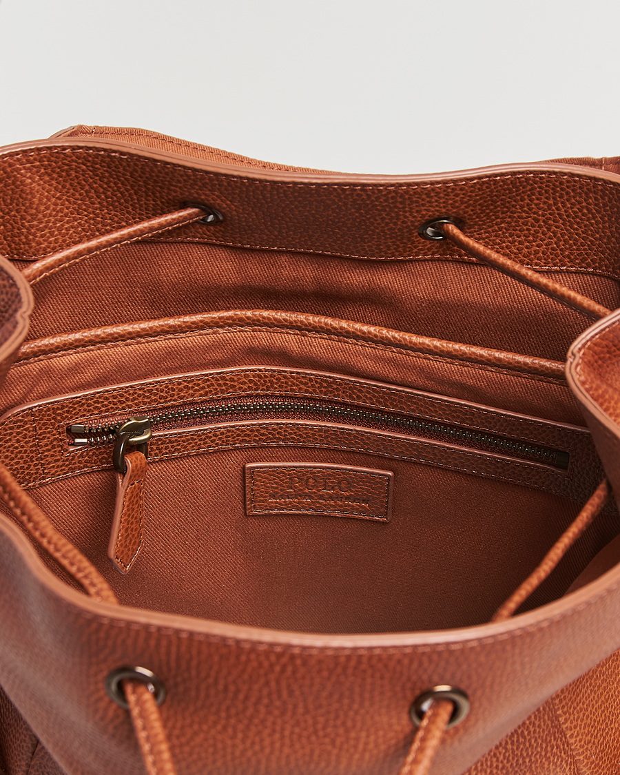 Herre | Polo Ralph Lauren Leather Flap Backpack Saddle Brown | Polo Ralph Lauren | Leather Flap Backpack Saddle Brown