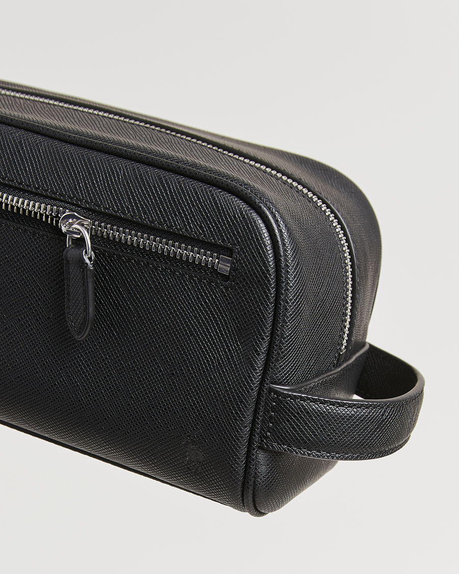 Herre | Polo Ralph Lauren Saffiano Leather Washbag Black | Polo Ralph Lauren | Saffiano Leather Washbag Black