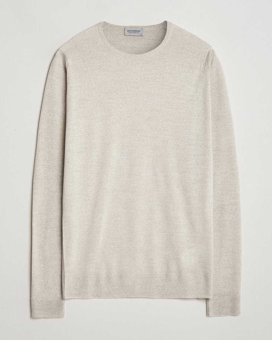 Herre | Gensere | John Smedley | Lundy Extra Fine Merino Crew Neck Grey Fleece