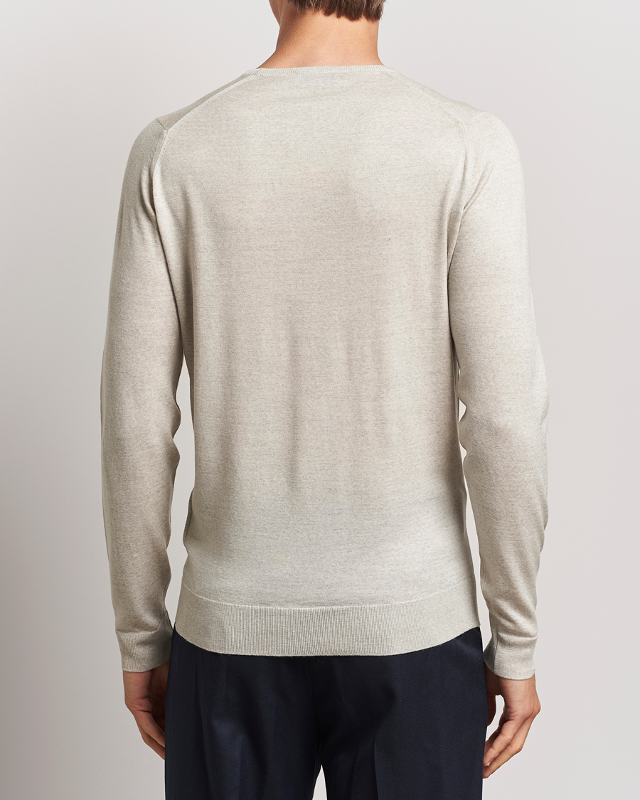 Herre | Gensere | John Smedley | Lundy Extra Fine Merino Crew Neck Grey Fleece