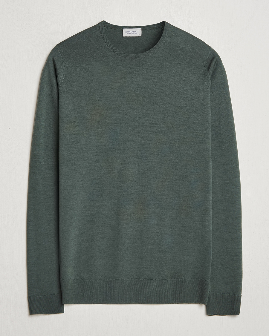 Herre | Gensere | John Smedley | Lundy Extra Fine Merino Crew Neck Highland Green