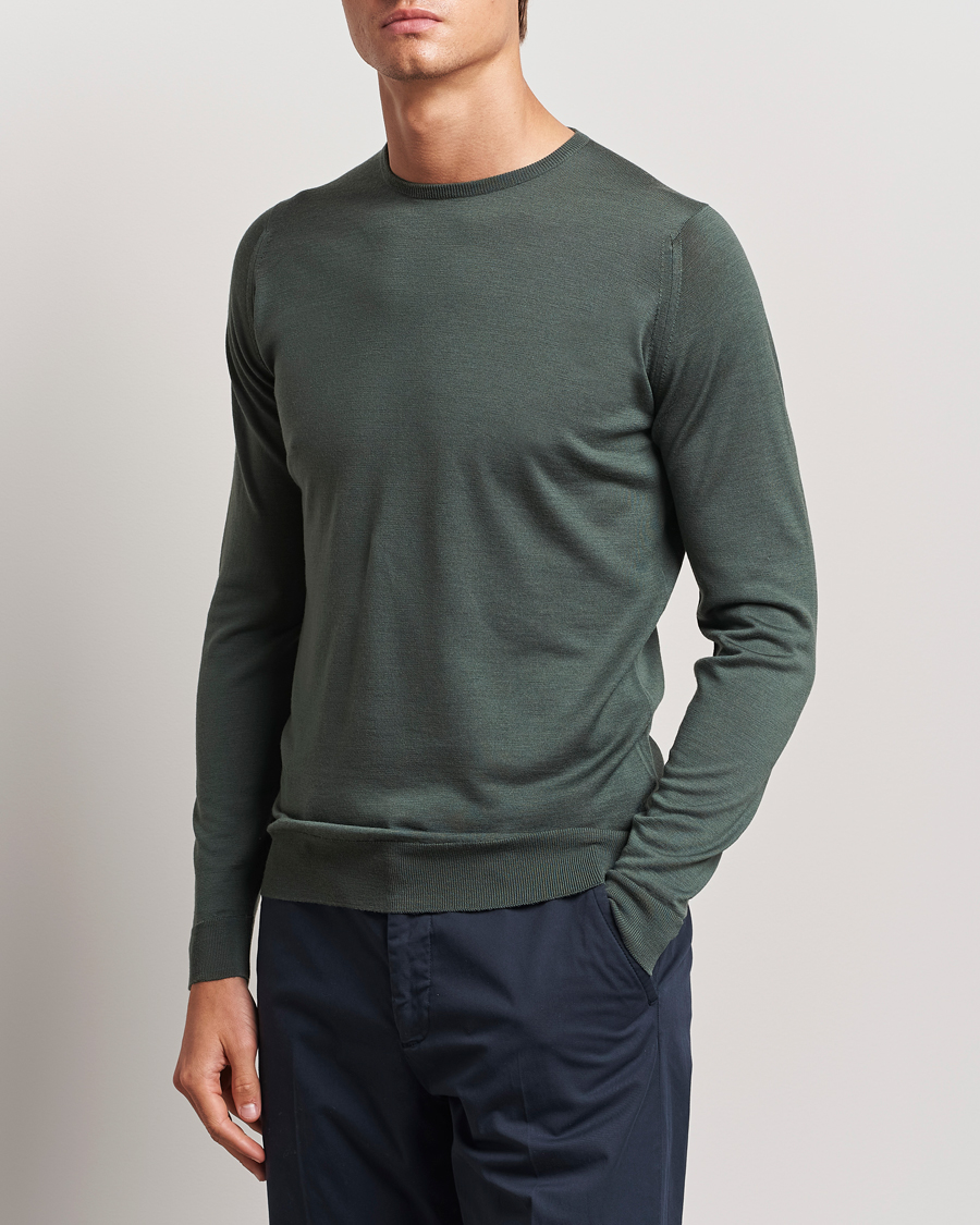 Herre | Klær | John Smedley | Lundy Extra Fine Merino Crew Neck Highland Green