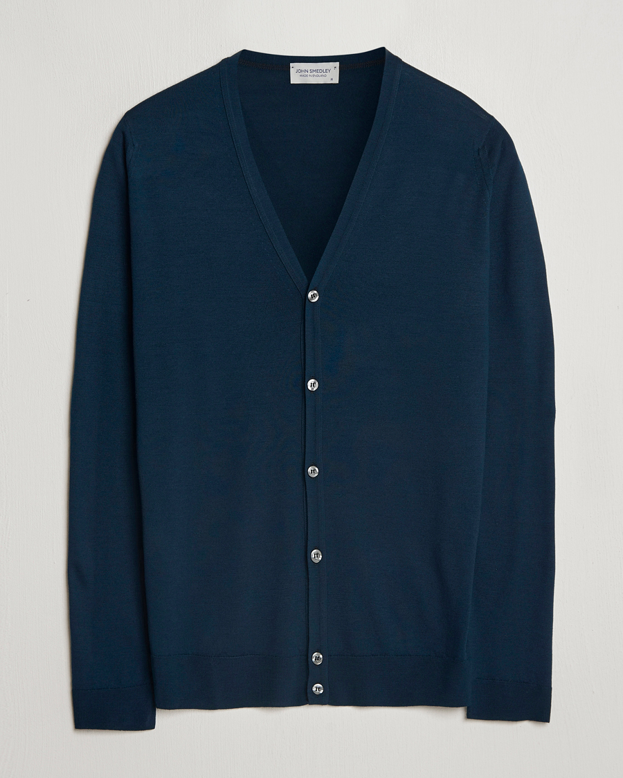 Herre | Gensere | John Smedley | Petworth Extra Fine Merino Cardigan Orion Green