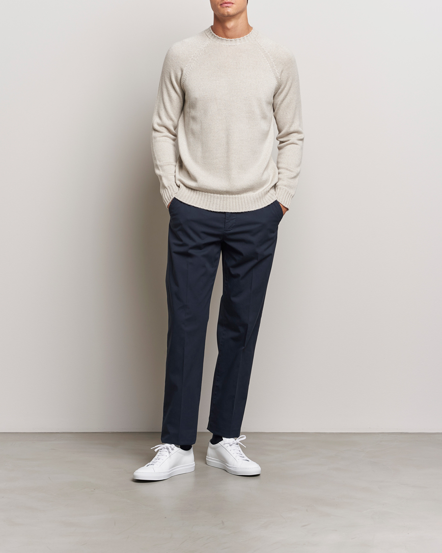 Herre | Gensere | John Smedley | Denver Extra Fine Merino Crew Neck Grey Fleece