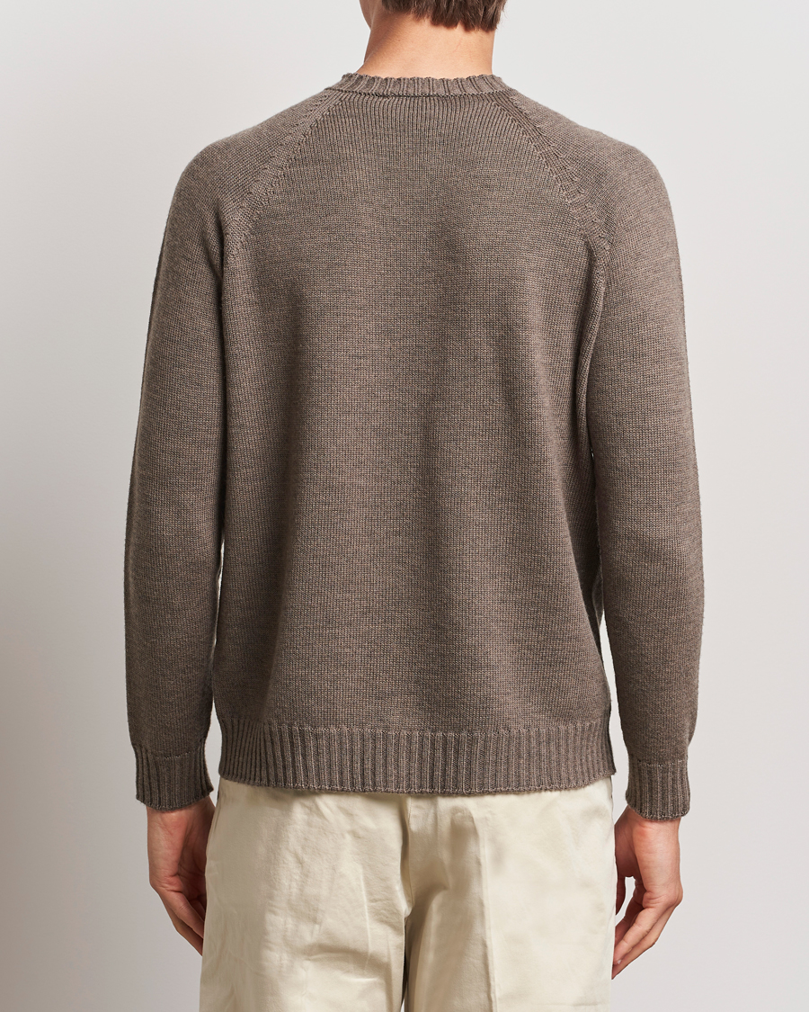 Herre | Gensere | John Smedley | Denver Extra Fine Merino Crew Neck Mushroom Brown