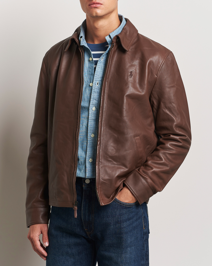 Ralph lauren leather blazer hotsell