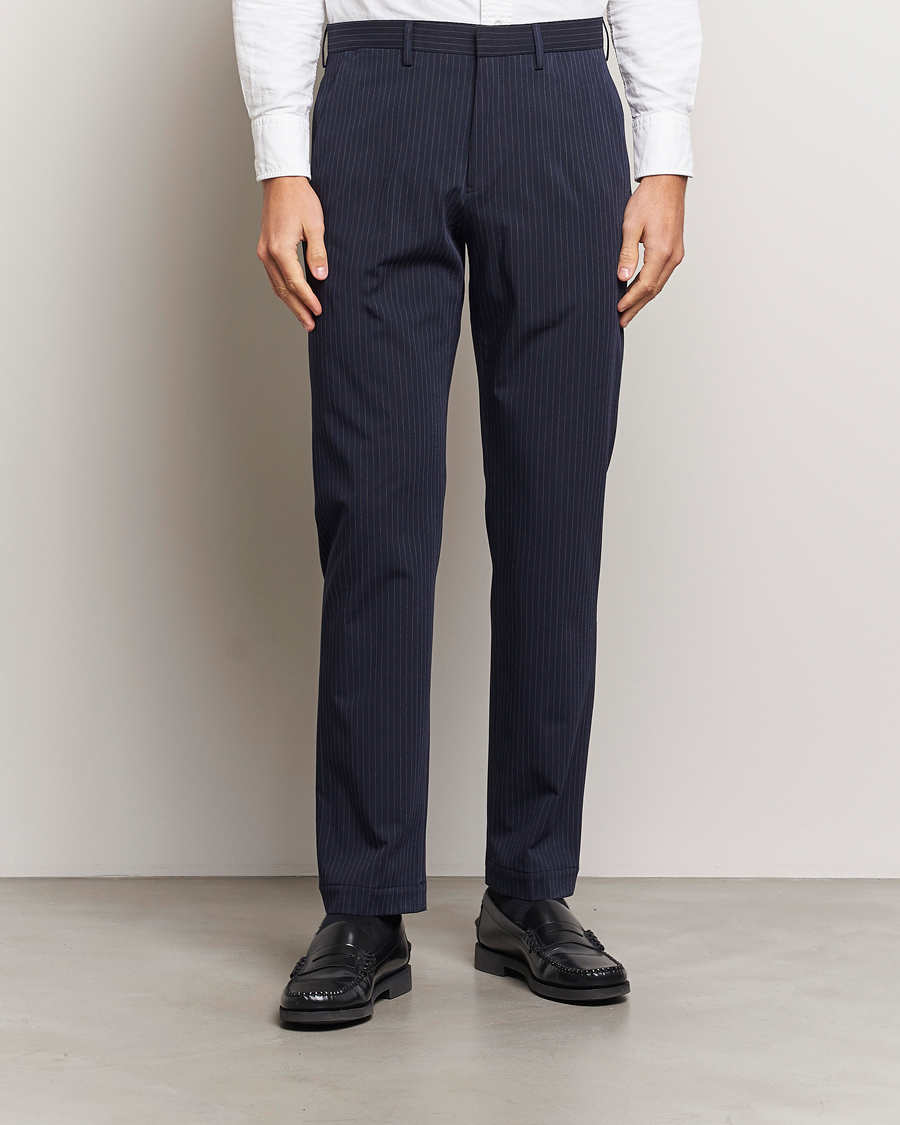Herre | Bukser | Polo Ralph Lauren | Straight Fit Hudson Pinstripe Pants Navy