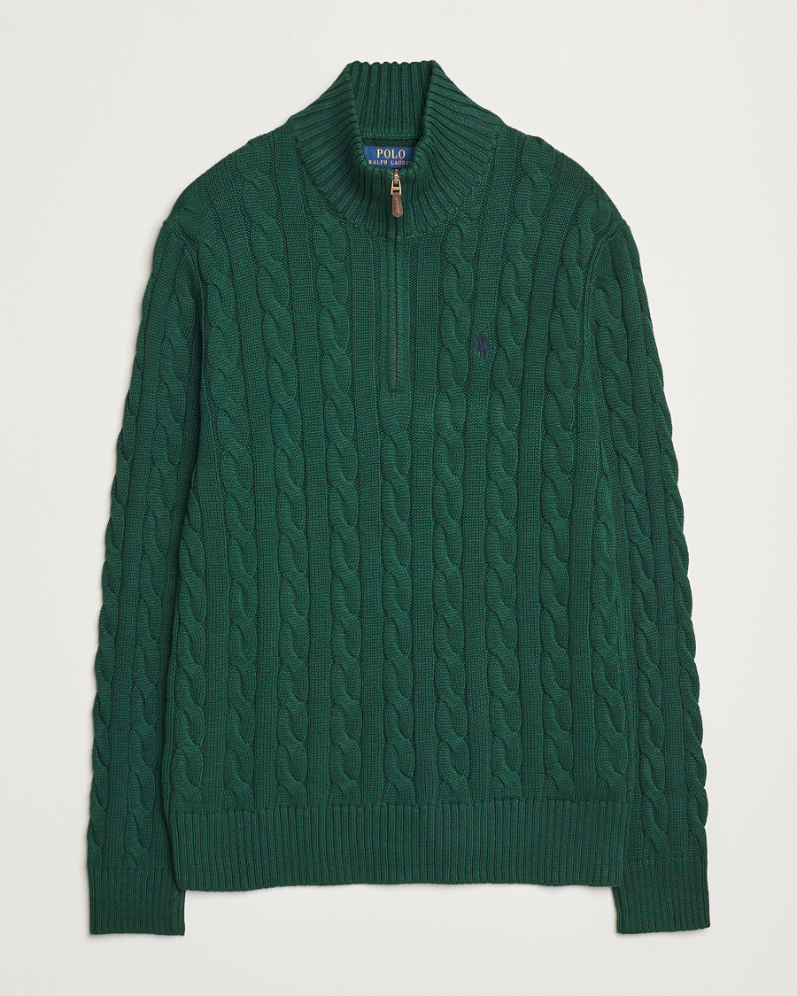 Herre | Gensere | Polo Ralph Lauren | Cotton Cable Half Zip Vintage Pine