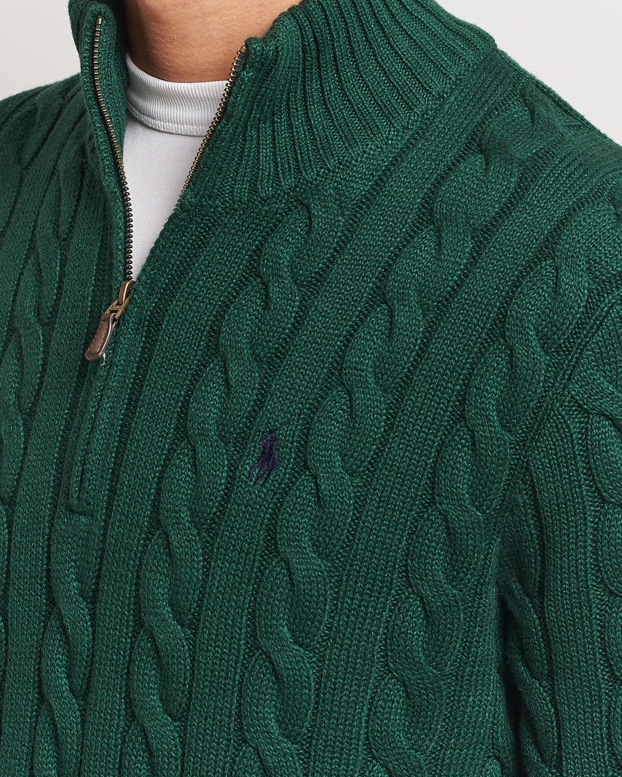 Herre | Gensere | Polo Ralph Lauren | Cotton Cable Half Zip Vintage Pine