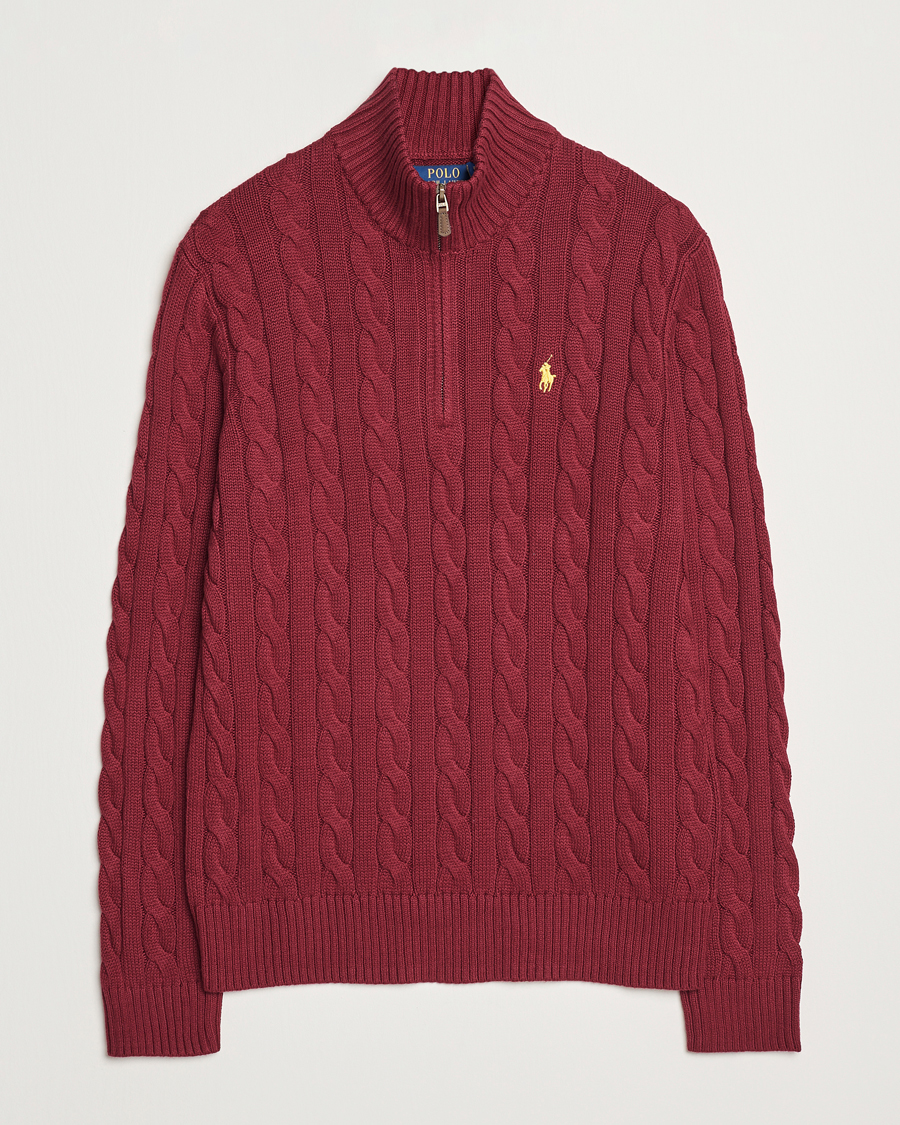 Herre | Gensere | Polo Ralph Lauren | Cotton Cable Half Zip Red Carpet