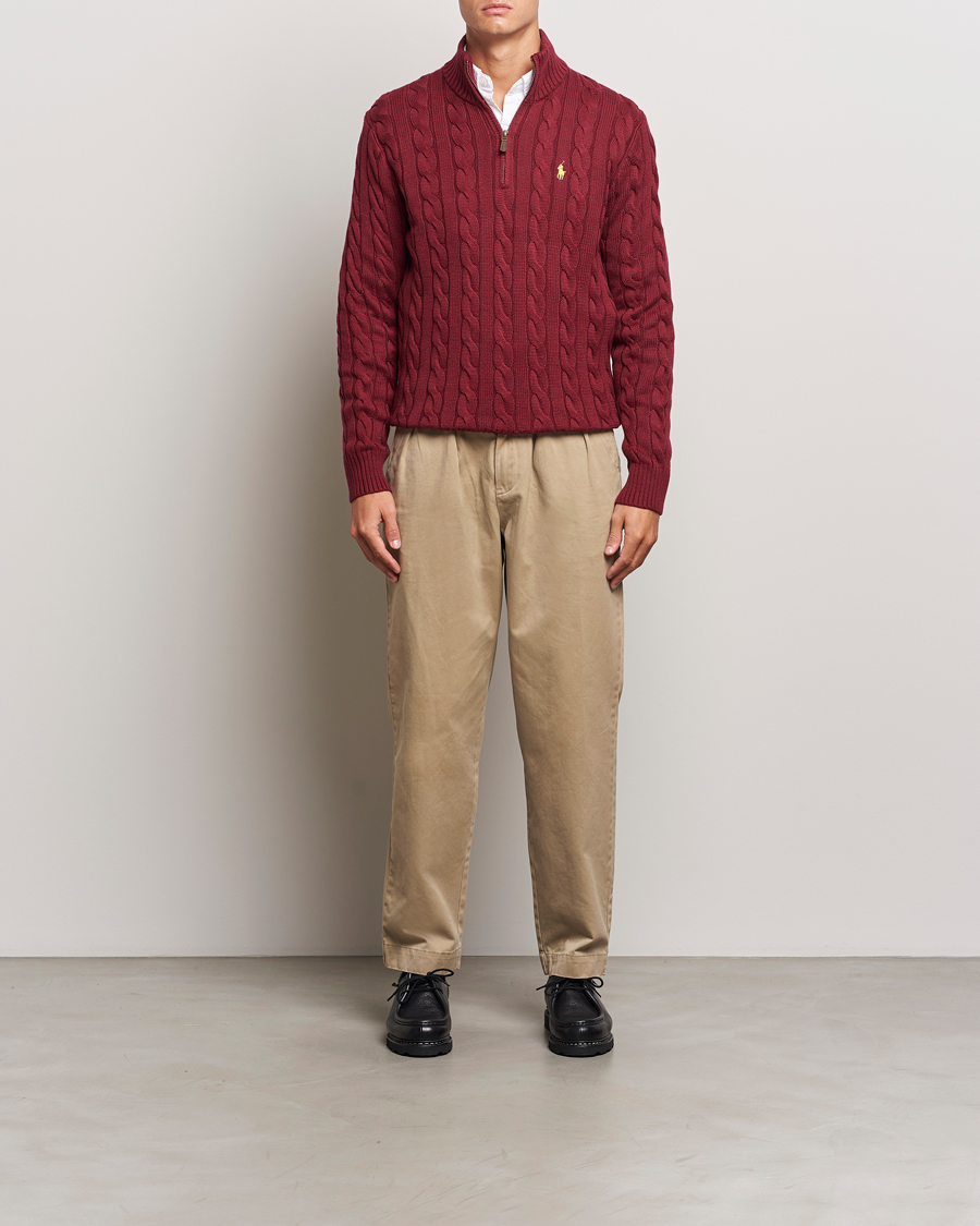 Herre | Gensere | Polo Ralph Lauren | Cotton Cable Half Zip Red Carpet