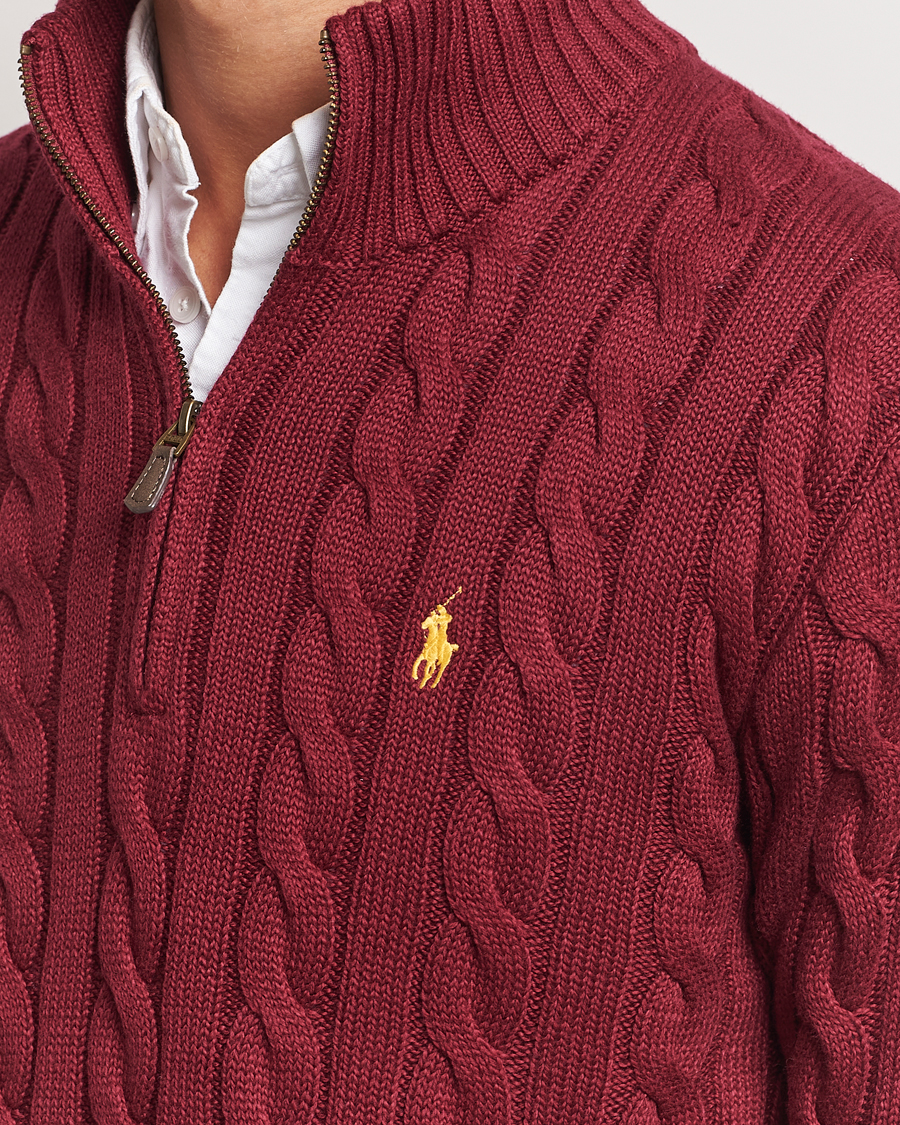 Herre | Gensere | Polo Ralph Lauren | Cotton Cable Half Zip Red Carpet