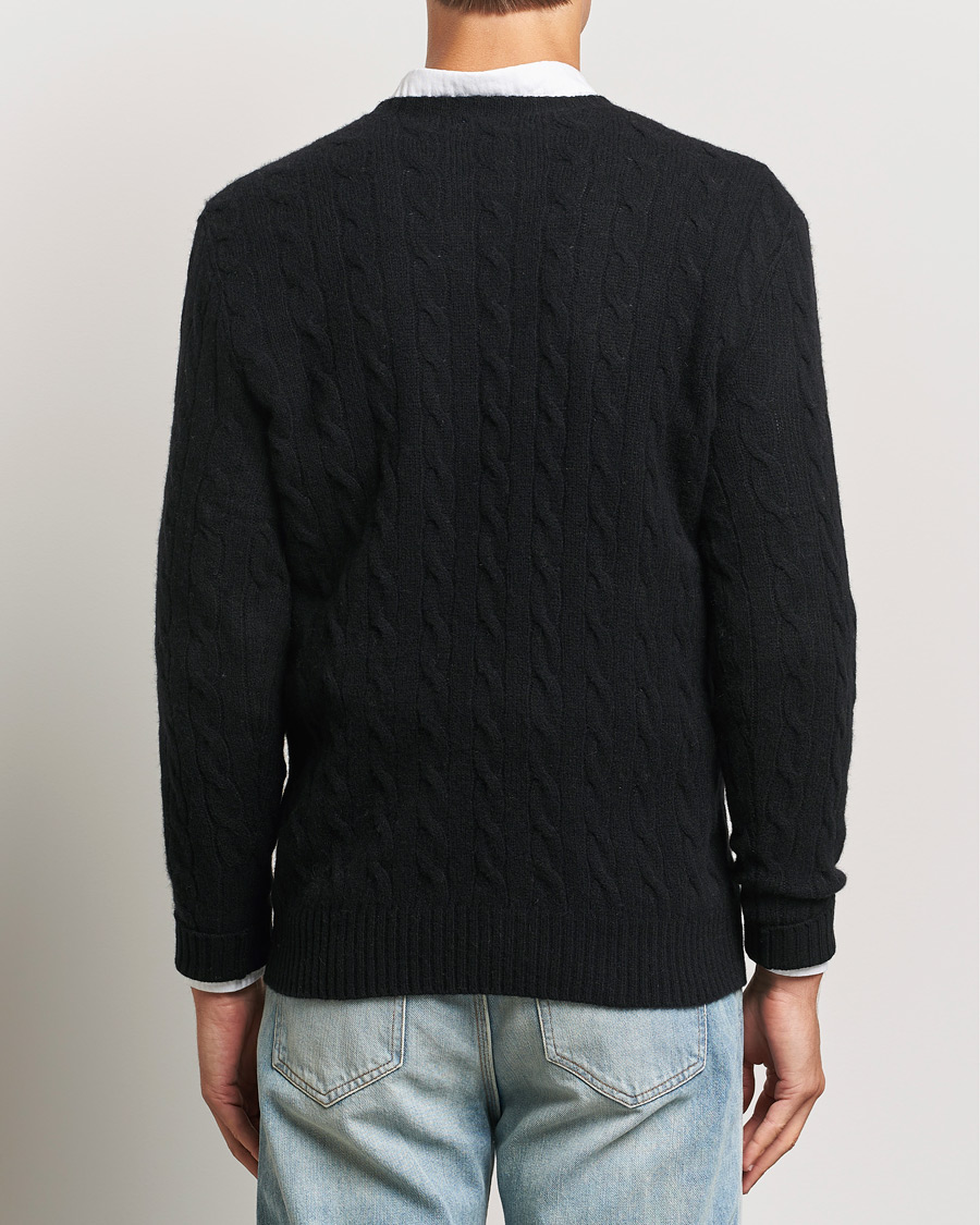 Herre | Gensere | Polo Ralph Lauren | Wool/Cashmere Cable Crew Neck Polo Black