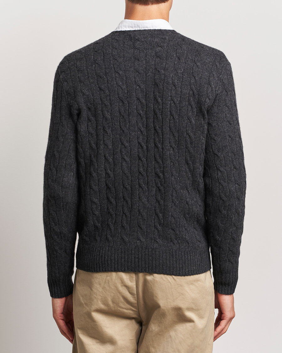 Herre | Gensere | Polo Ralph Lauren | Wool/Cashmere Cable Crew Neck Dark Granite Heather