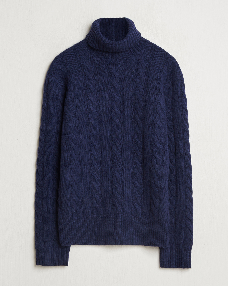 Herre | Gensere | Polo Ralph Lauren | Wool/Cashmere Cable Rollneck Hunter Navy