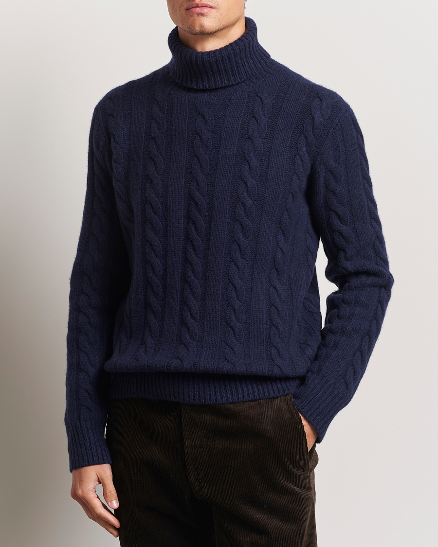 Herre | Gensere | Polo Ralph Lauren | Wool/Cashmere Cable Rollneck Hunter Navy