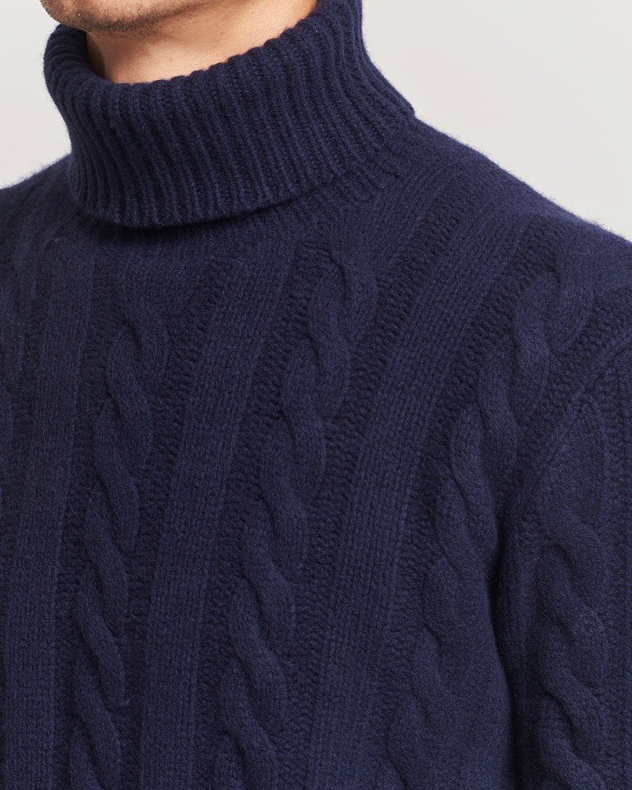 Herre | Gensere | Polo Ralph Lauren | Wool/Cashmere Cable Rollneck Hunter Navy