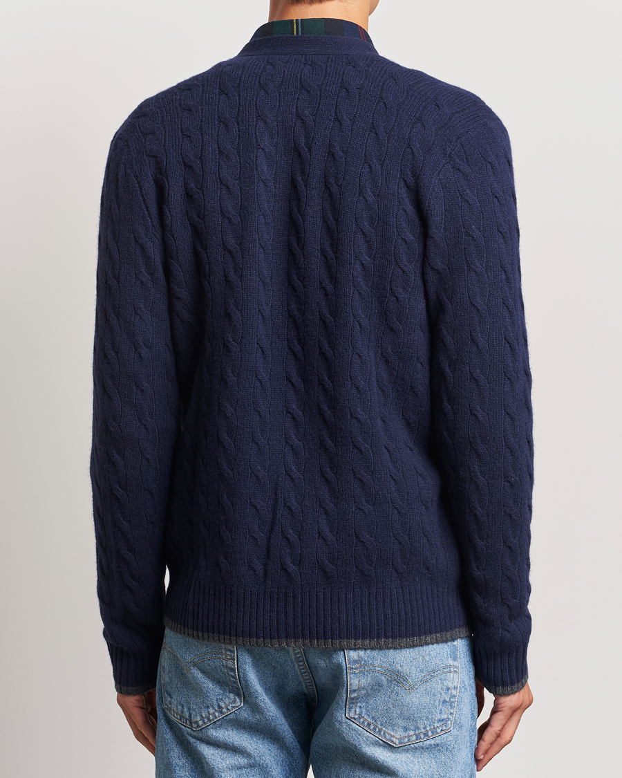 Herre | Gensere | Polo Ralph Lauren | Wool/Cashmere Cable Cardigan Hunter Navy