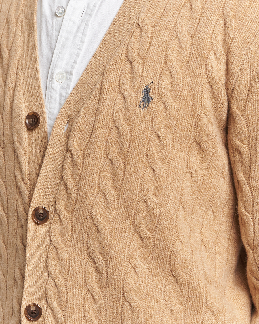 Herre | Gensere | Polo Ralph Lauren | Wool/Cashmere Cable Cardigan Camel Melange