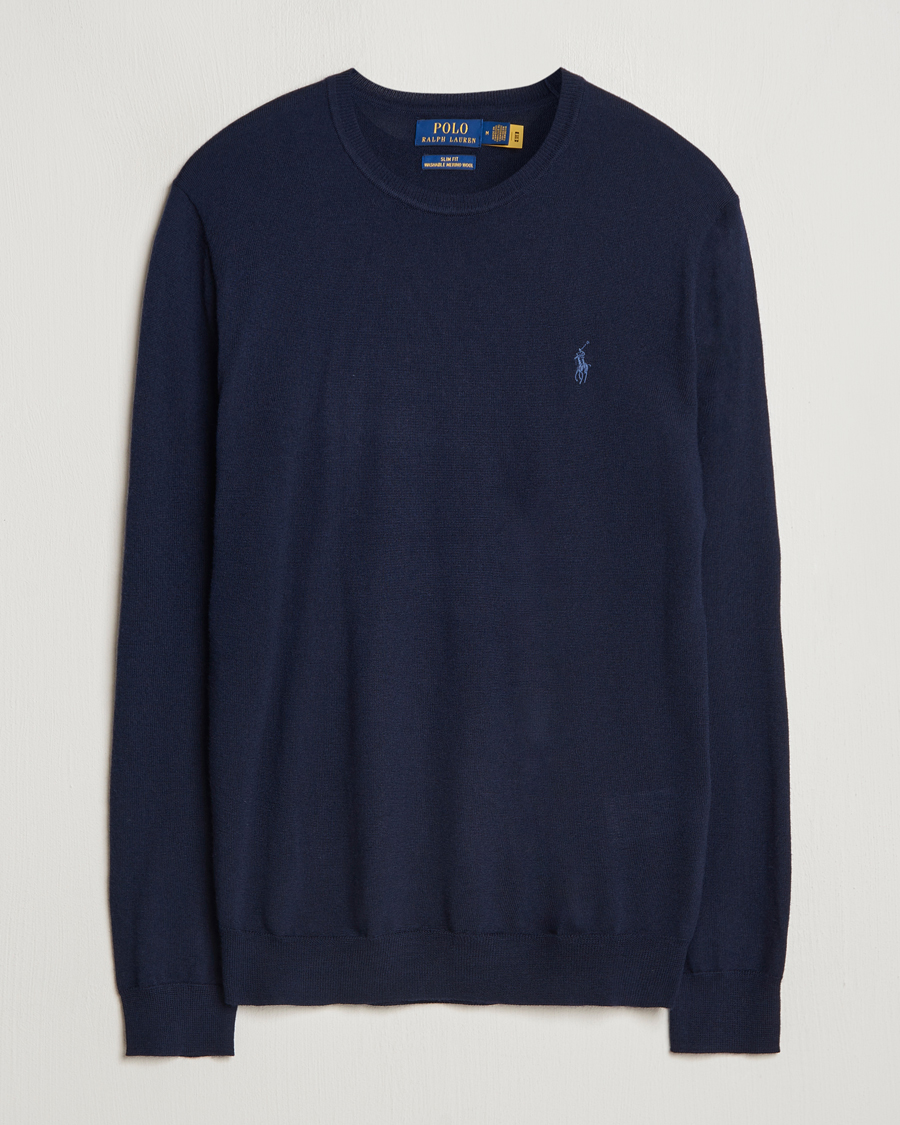 Herre | Gensere | Polo Ralph Lauren | Merino Crew Neck Pullover Hunter Navy