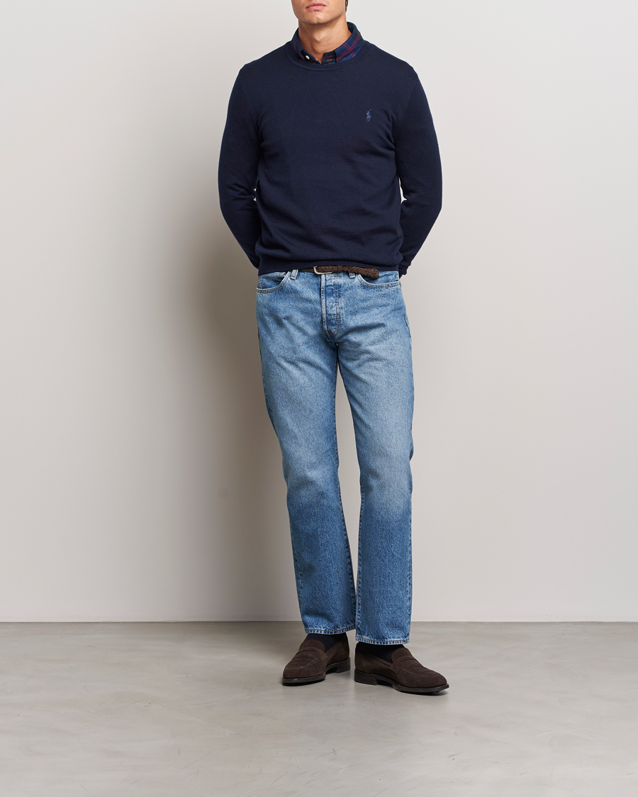 Herre | Gensere | Polo Ralph Lauren | Merino Crew Neck Pullover Hunter Navy