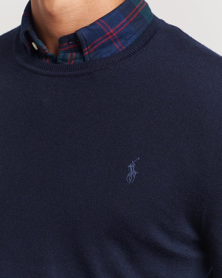 Herre | Gensere | Polo Ralph Lauren | Merino Crew Neck Pullover Hunter Navy