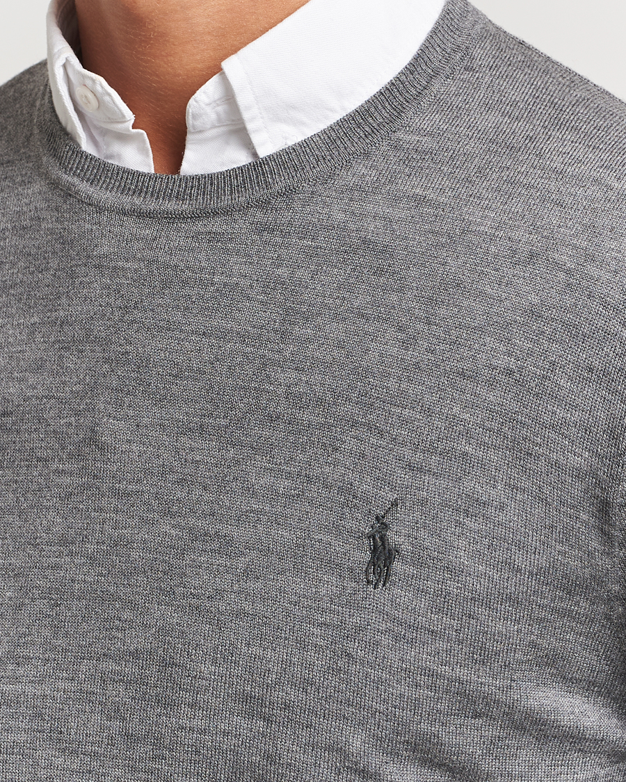 Herre | Gensere | Polo Ralph Lauren | Merino Crew Neck Pullover Fawn Grey Heather
