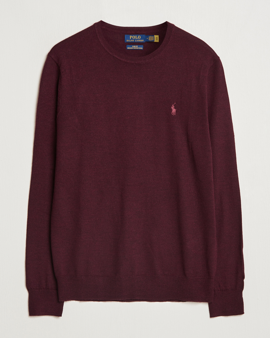 Herre | Gensere | Polo Ralph Lauren | Merino Crew Neck Pullover Aged Wine Heather