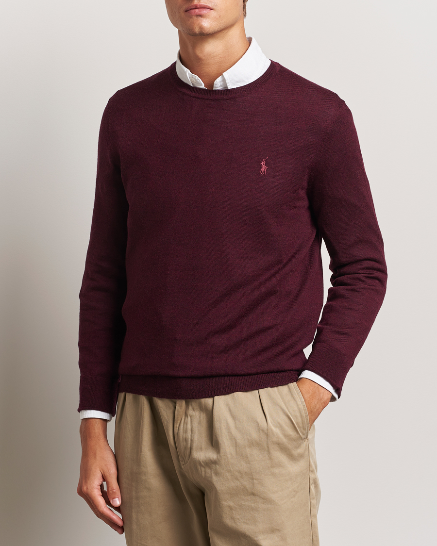 Herre | Gensere | Polo Ralph Lauren | Merino Crew Neck Pullover Aged Wine Heather