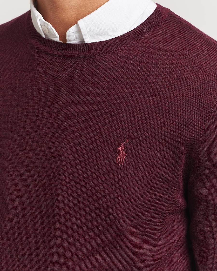 Herre | Gensere | Polo Ralph Lauren | Merino Crew Neck Pullover Aged Wine Heather