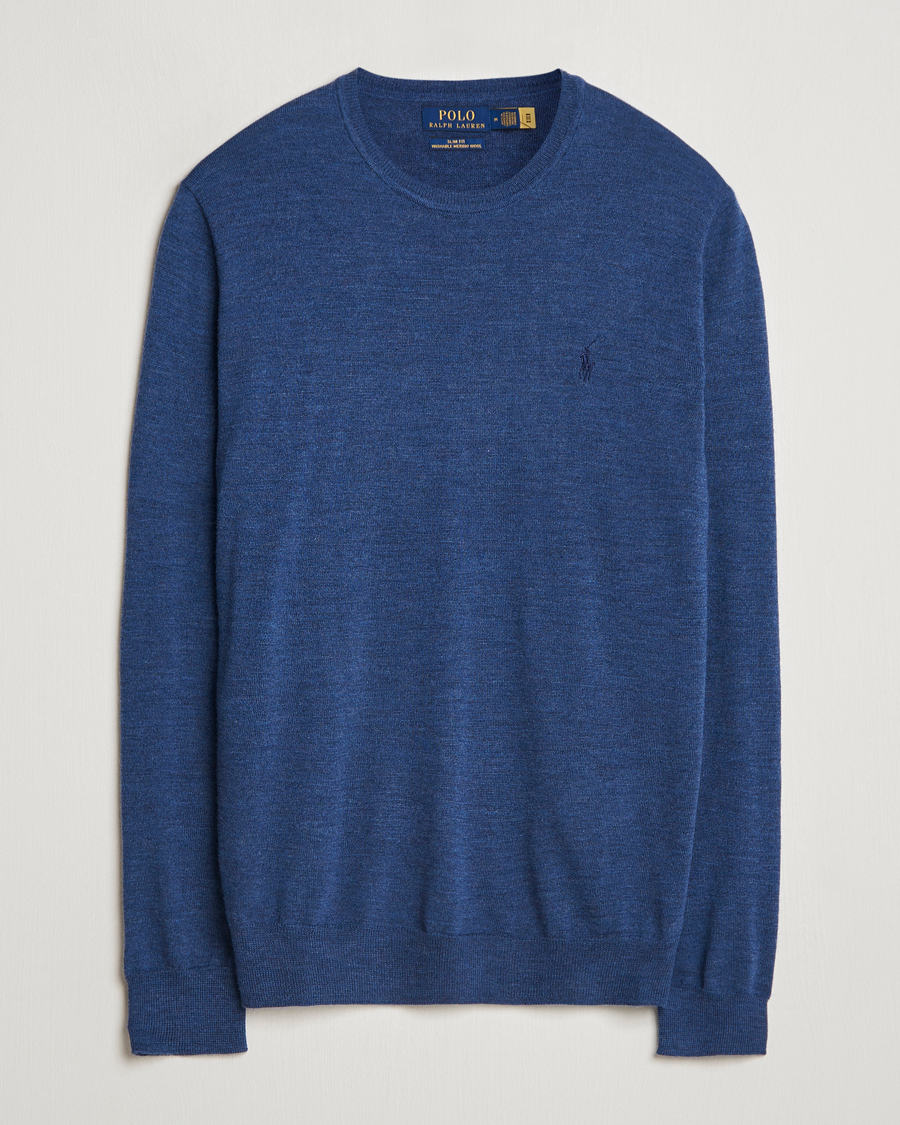 Herre | Gensere | Polo Ralph Lauren | Merino Crew Neck Pullover Rustic Navy Heather