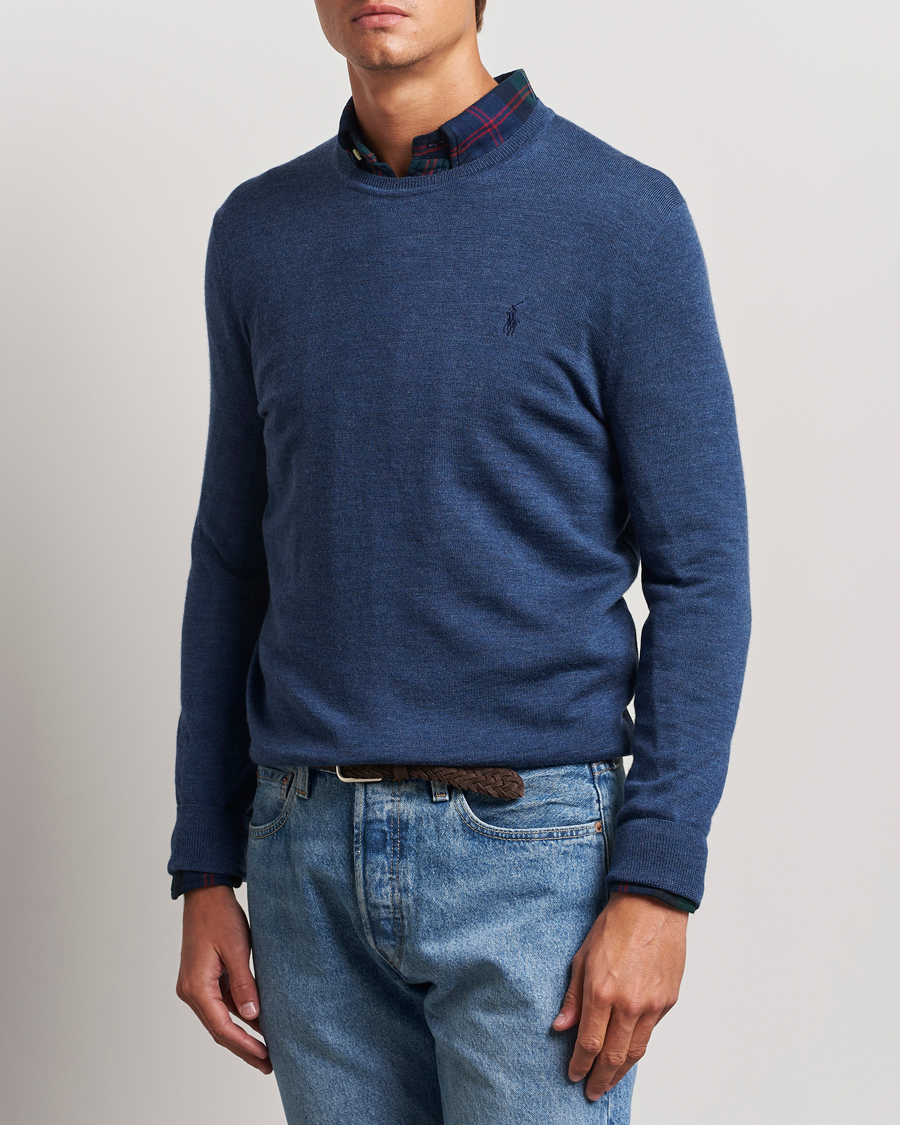 Herre | Gensere | Polo Ralph Lauren | Merino Crew Neck Pullover Rustic Navy Heather