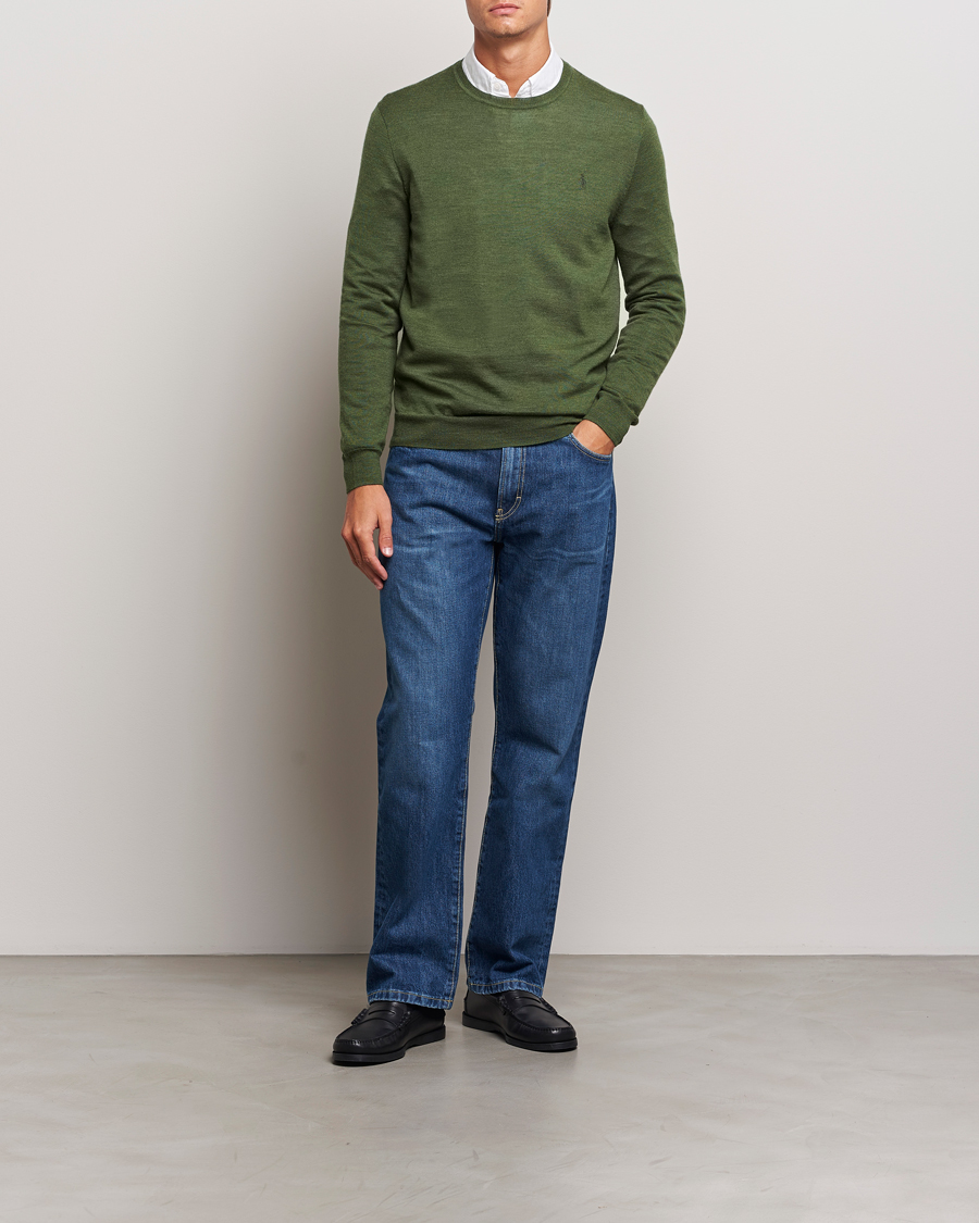Herre | Gensere | Polo Ralph Lauren | Merino Crew Neck Pullover Classic Olive Heather