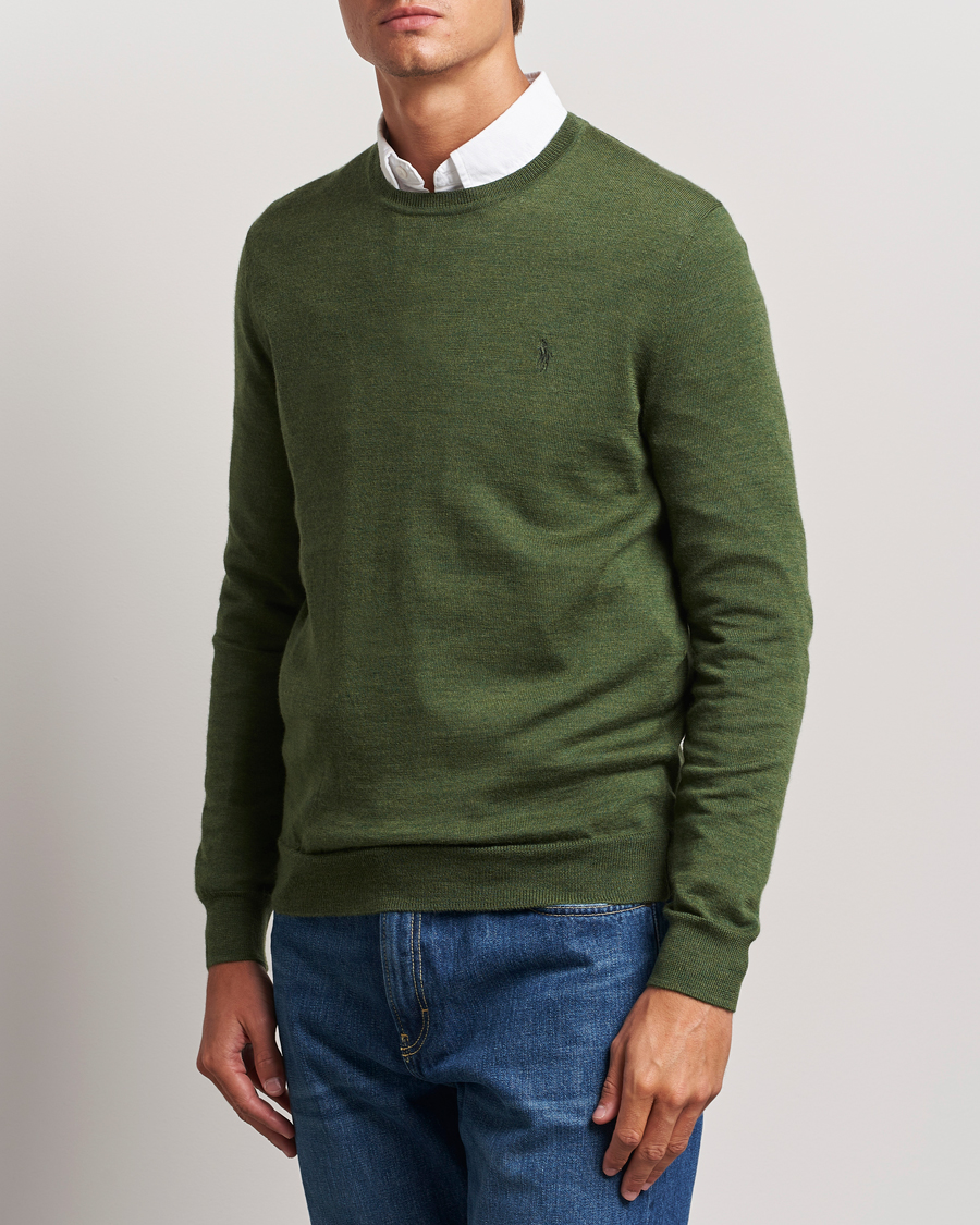 Herre | Gensere | Polo Ralph Lauren | Merino Crew Neck Pullover Classic Olive Heather