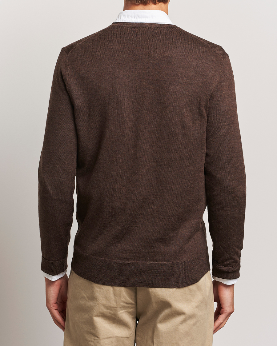 Herre | Gensere | Polo Ralph Lauren | Merino Crew Neck Pullover Cacao Brown Heather