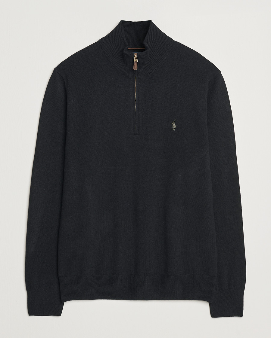 Herre | Gensere | Polo Ralph Lauren | Merino Half-Zip Sweater Polo Black