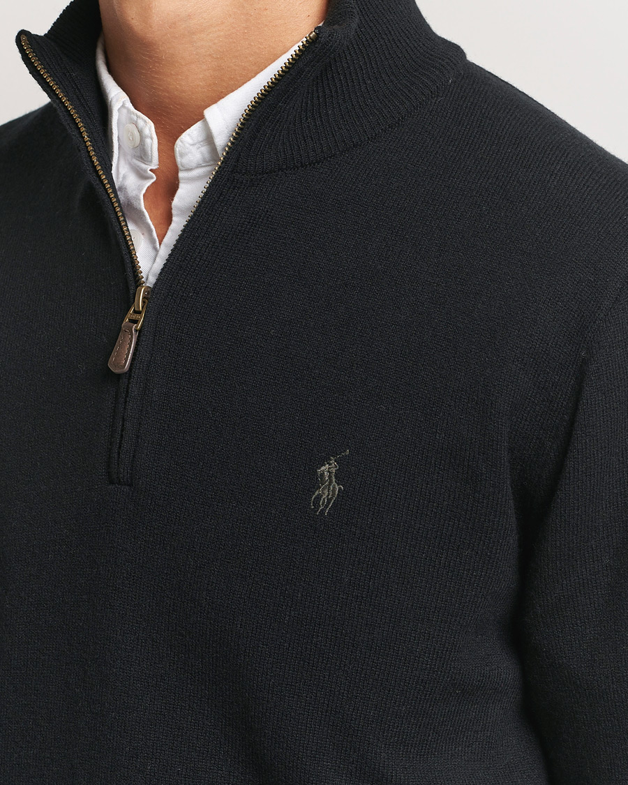 Herre | Gensere | Polo Ralph Lauren | Merino Half-Zip Sweater Polo Black