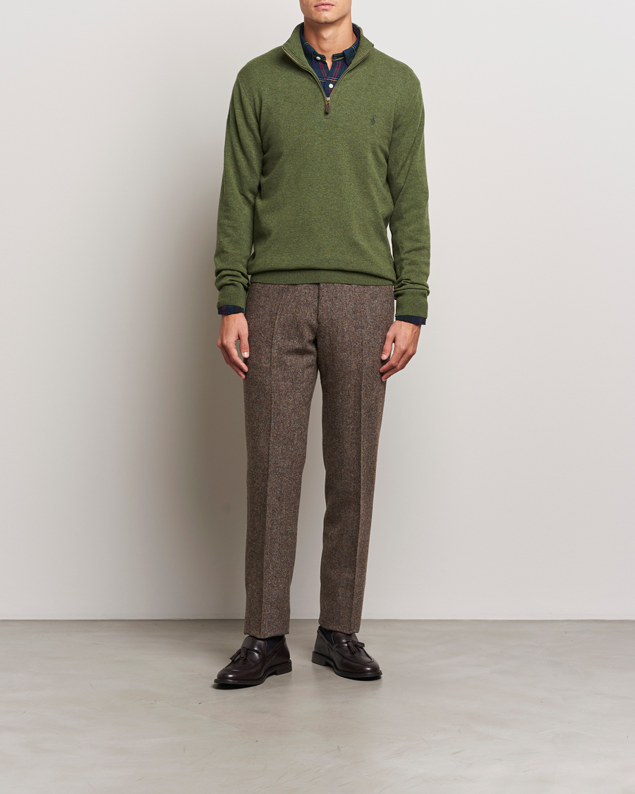 Herre | Gensere | Polo Ralph Lauren | Merino Half-Zip Sweater Classic Olive Heather
