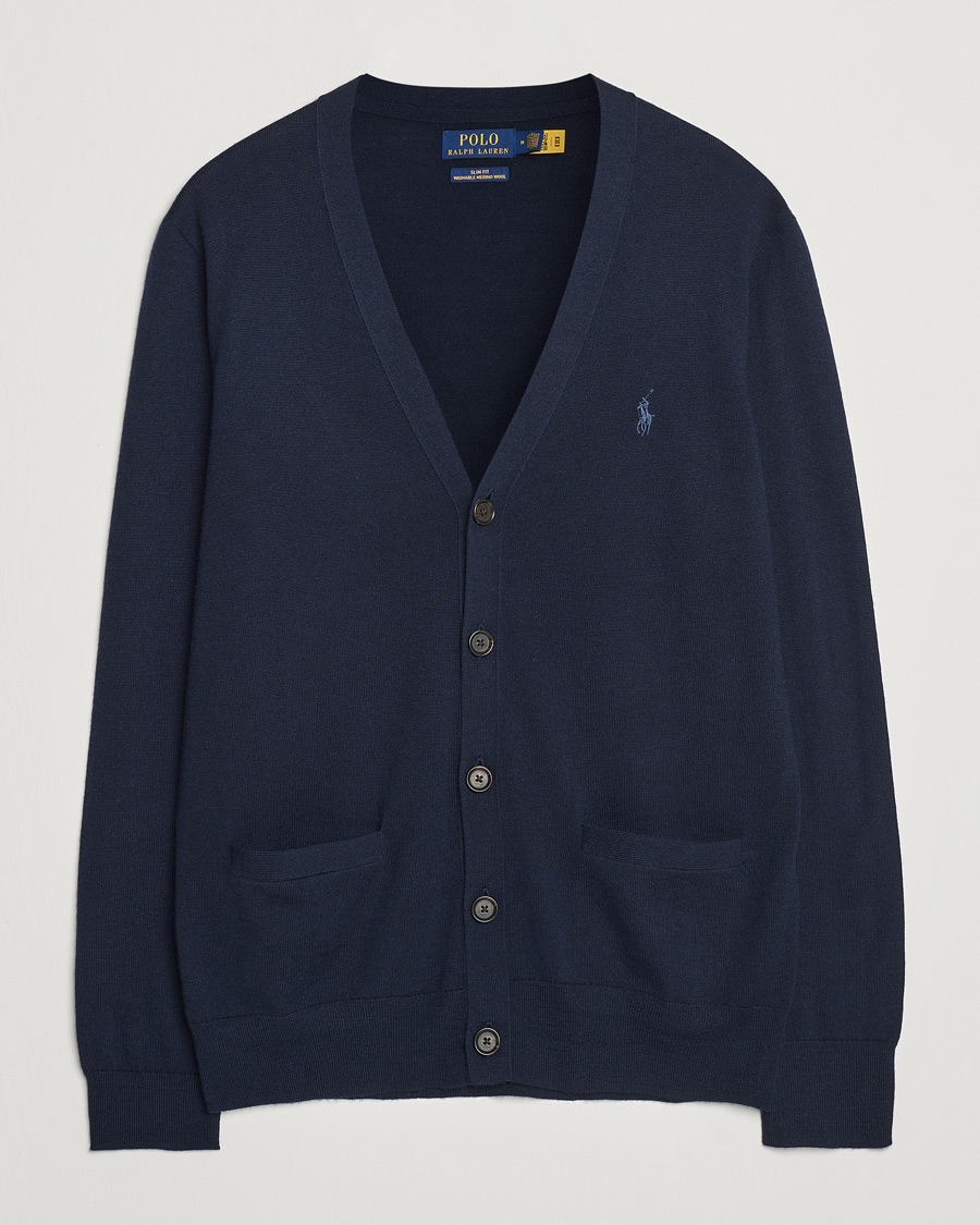 Herre | Gensere | Polo Ralph Lauren | Merino Knitted Cardigan Hunter Navy