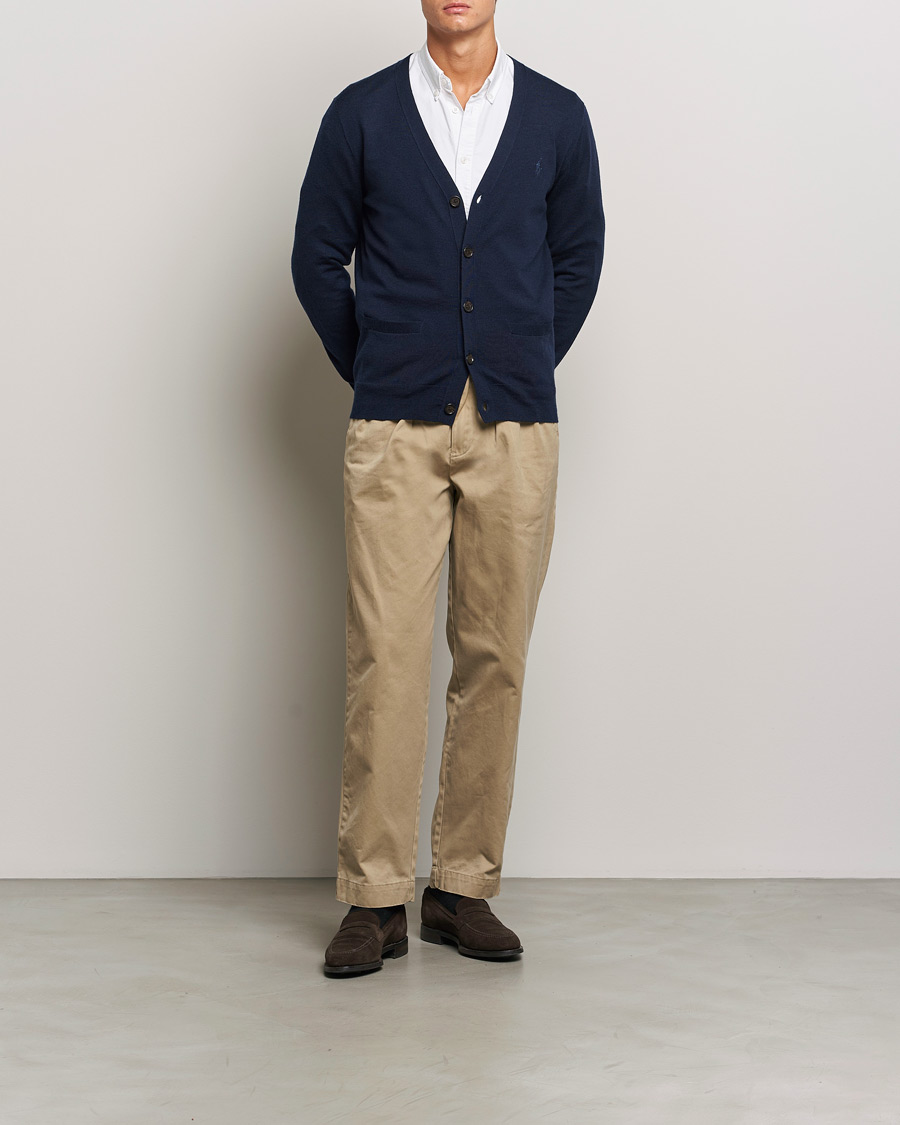 Herre | Gensere | Polo Ralph Lauren | Merino Knitted Cardigan Hunter Navy