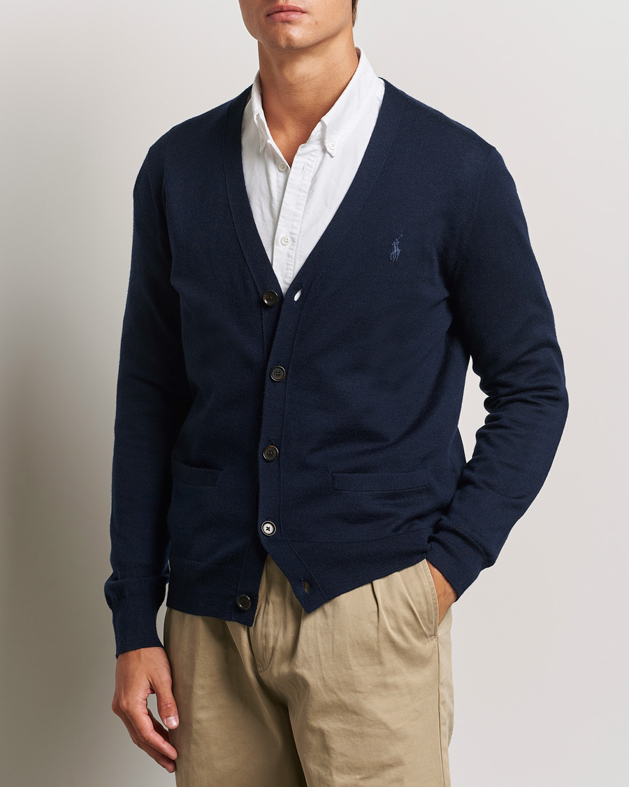 Herre | Gensere | Polo Ralph Lauren | Merino Knitted Cardigan Hunter Navy