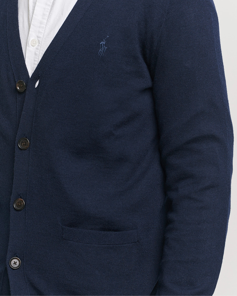 Herre | Gensere | Polo Ralph Lauren | Merino Knitted Cardigan Hunter Navy