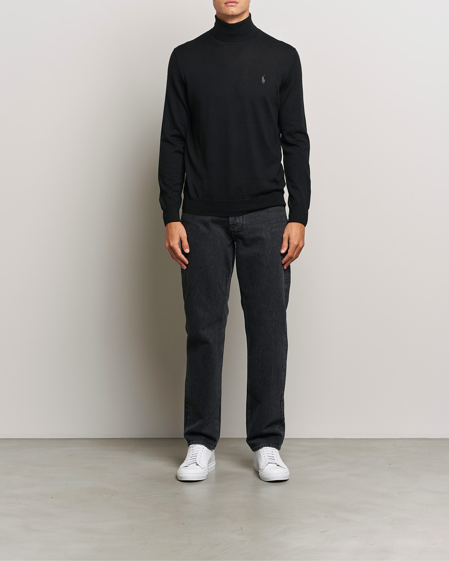 Herre | Gensere | Polo Ralph Lauren | Merino Knitted Rollneck Polo Black