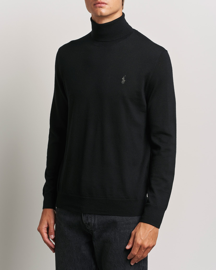 Herre | Gensere | Polo Ralph Lauren | Merino Knitted Rollneck Polo Black